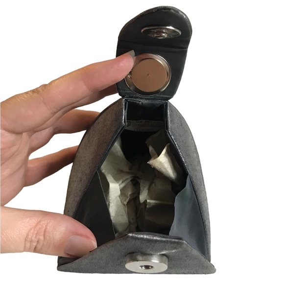 Vintage Evening Bag Purse Gunmetal Silver Gray Rope Handle Small Prom Wedding - Picture 8 of 9